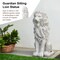 Set of 2 20.75"H/27.75"H MGO White Guardian Sitting Lion Statue